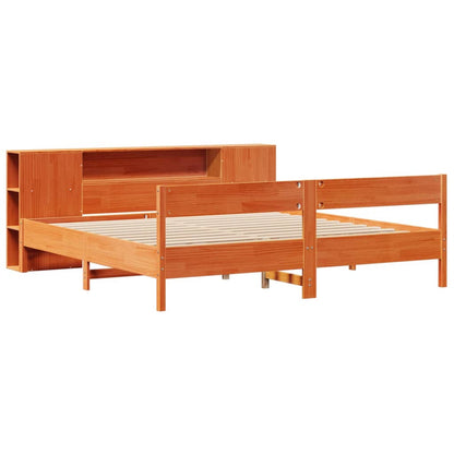 Letto Libreria senza Materasso Marrone Cera 180x200 cm in Pino - homemem39