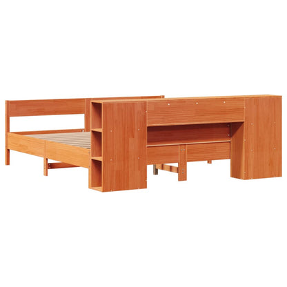 Letto Libreria senza Materasso Marrone Cera 180x200 cm in Pino - homemem39