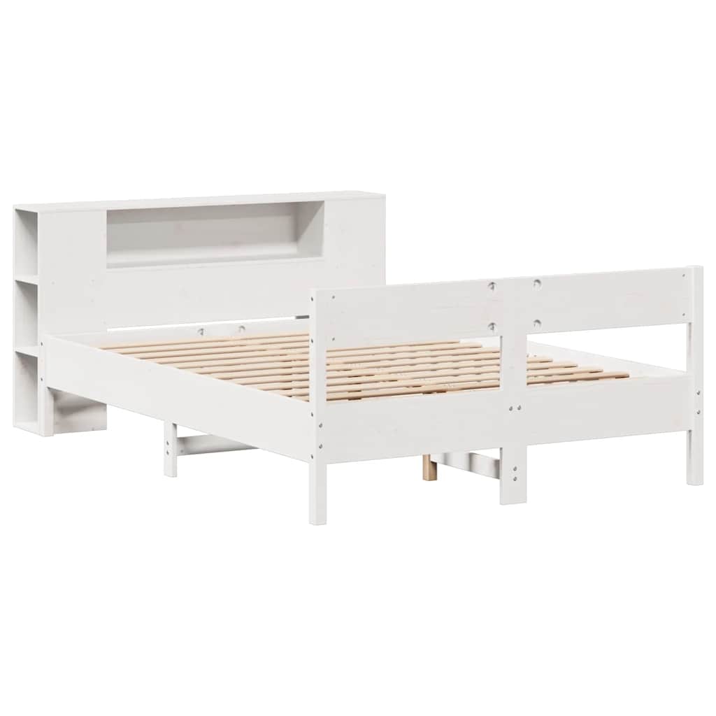 Letto Libreria senza Materasso Bianco 160x200 cm Legno di Pino | homemem39