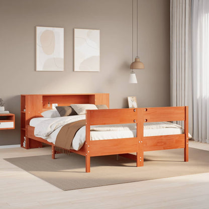 Letto Libreria senza Materasso Marrone Cera 160x200 cm in Pino - homemem39