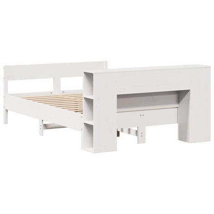 Letto Libreria senza Materasso Bianco 150x200 cm Legno di Pino | homemem39
