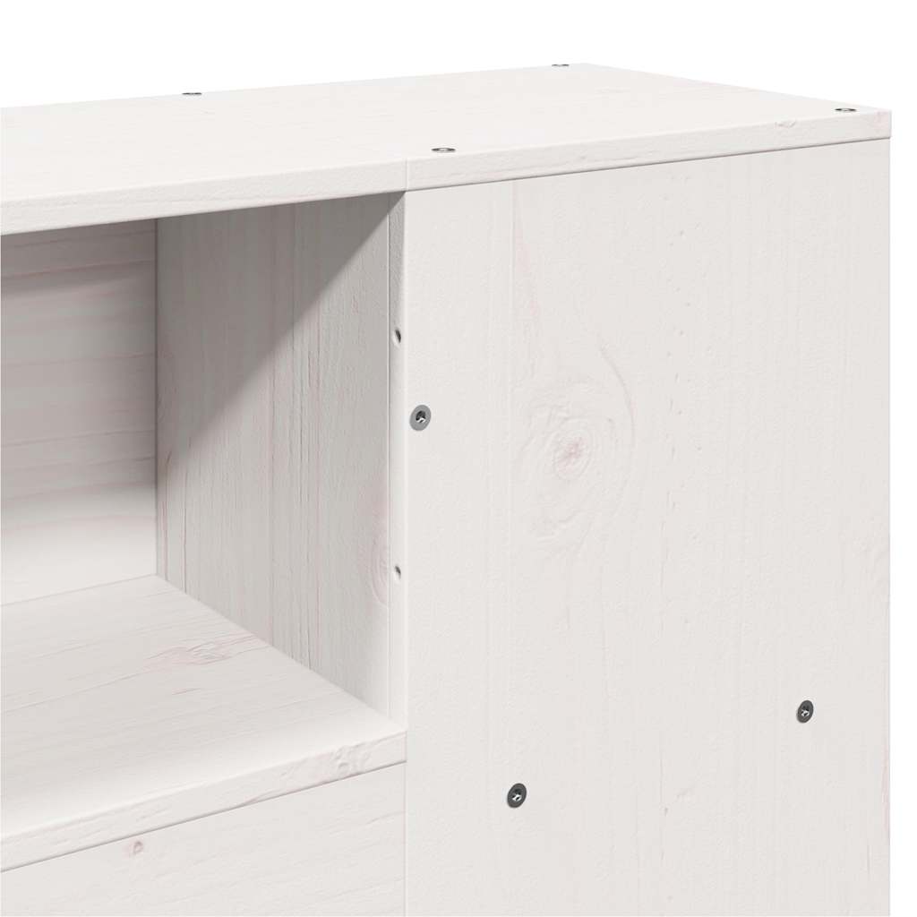 Letto Libreria senza Materasso Bianco 150x200 cm Legno di Pino | homemem39