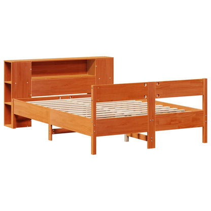 Letto Libreria senza Materasso Marrone Cera 150x200 cm in Pino | homemem39