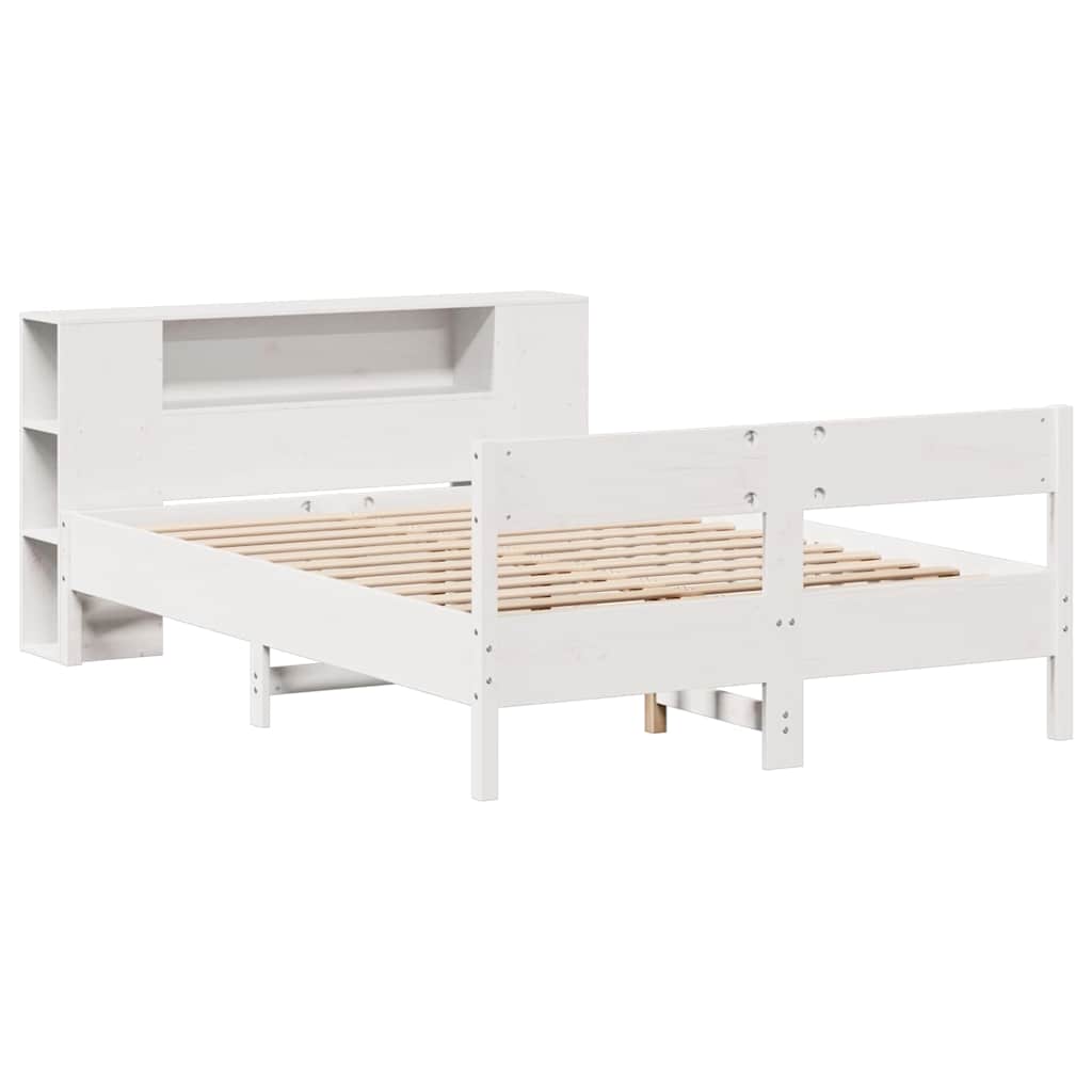 Letto Libreria senza Materasso Bianco 140x200 cm Legno di Pino - homemem39
