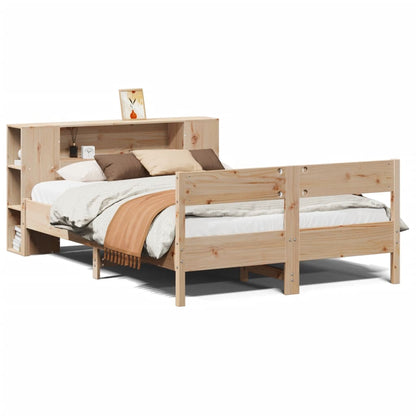 Letto Libreria senza Materasso 135x190 cm in Legno di Pino - homemem39