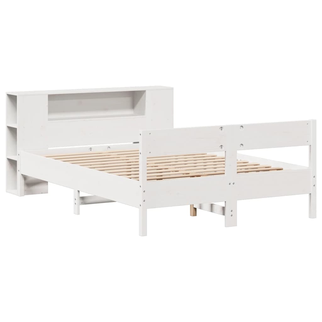 Letto Libreria senza Materasso Bianco 135x190 cm Legno di Pino - homemem39