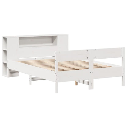 Letto Libreria senza Materasso Bianco 135x190 cm Legno di Pino - homemem39