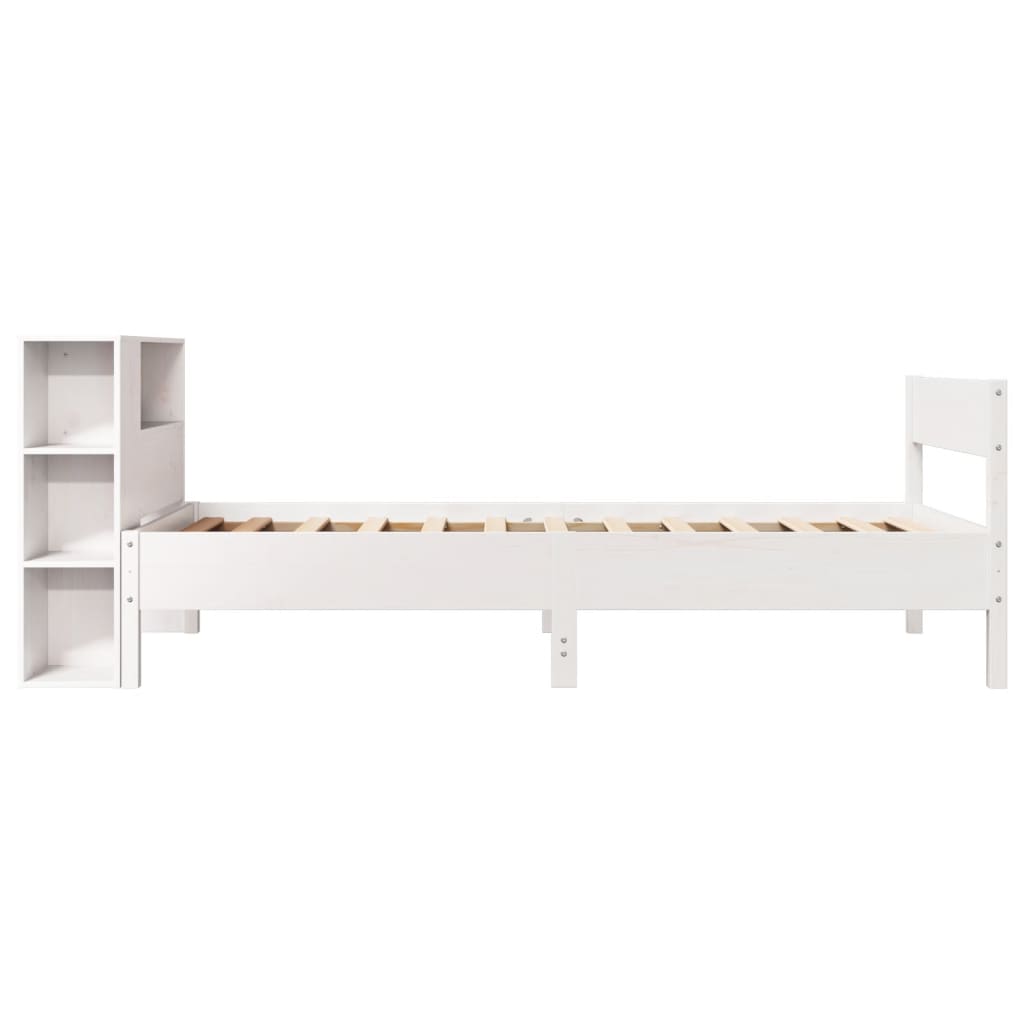 Letto Libreria senza Materasso Bianco 100x200 cm Legno di Pino