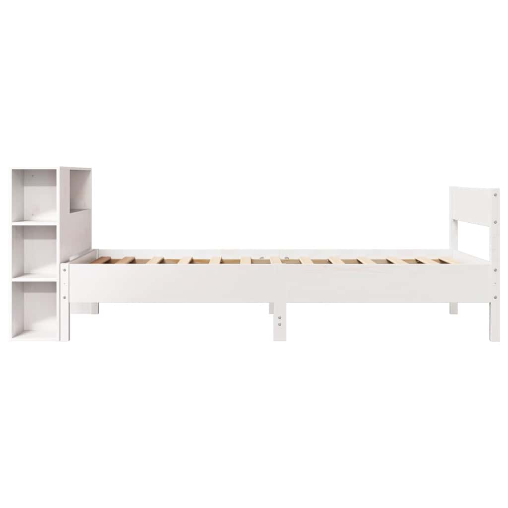 Letto Libreria senza Materasso Bianca 90x200 cm Legno di Pino