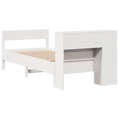 Letto Libreria senza Materasso Bianca 90x200 cm Legno di Pino