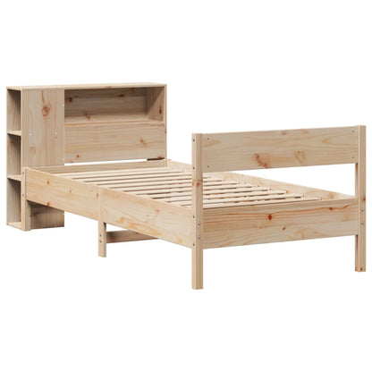 Giroletto con Libreria senza Materasso 75x190 cm in Legno Pino | homemem39