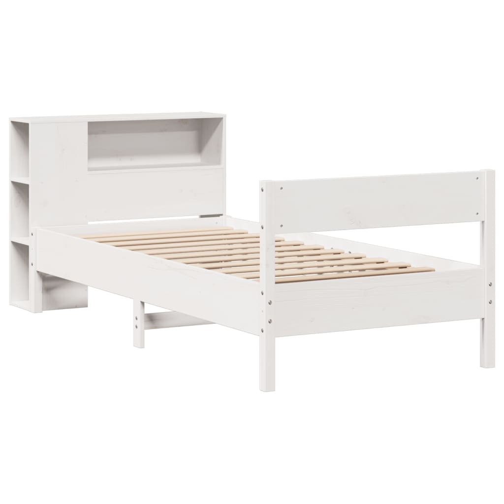 Letto con Libreria senza Materasso 75x190 cm in Legno Pino