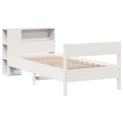 Letto con Libreria senza Materasso 75x190 cm in Legno Pino