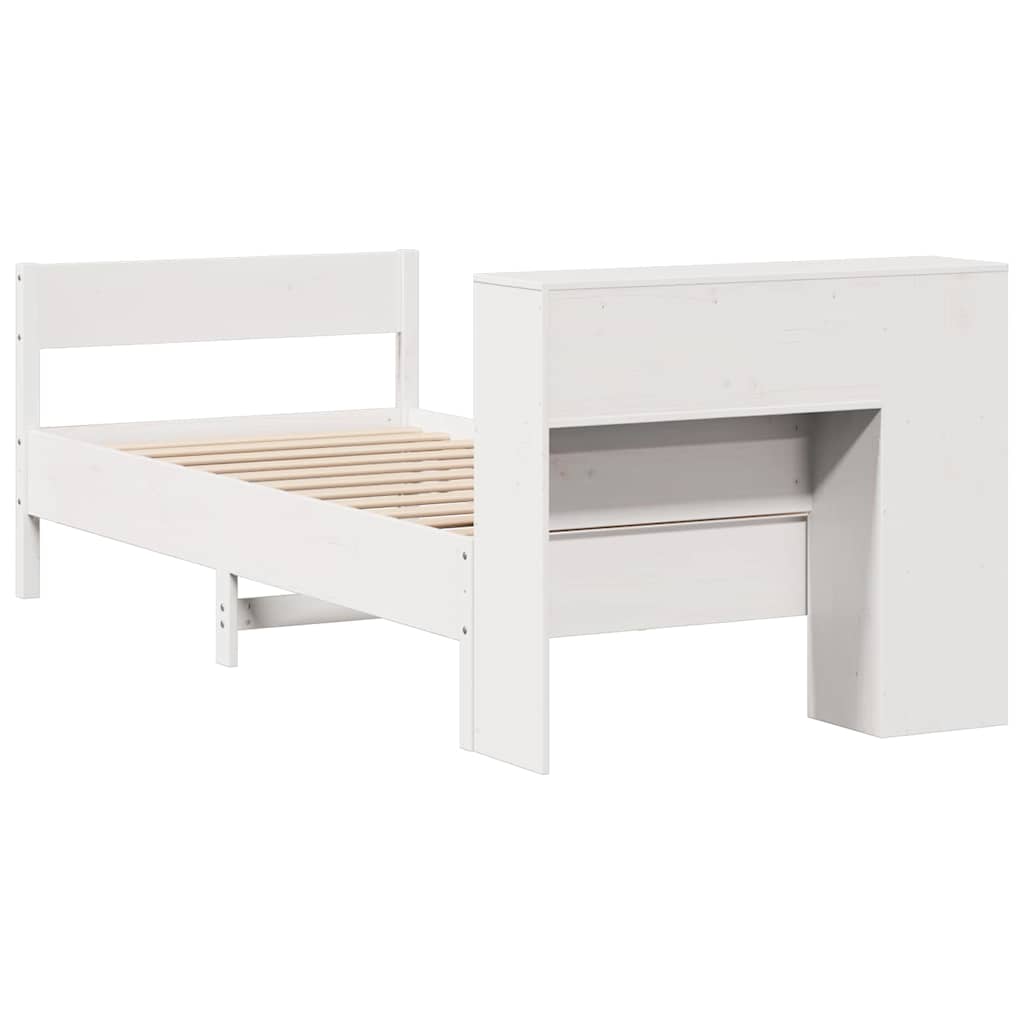 Letto con Libreria senza Materasso 75x190 cm in Legno Pino