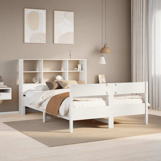 Letto Libreria senza Materasso Bianco 160x200 cm Legno di Pino