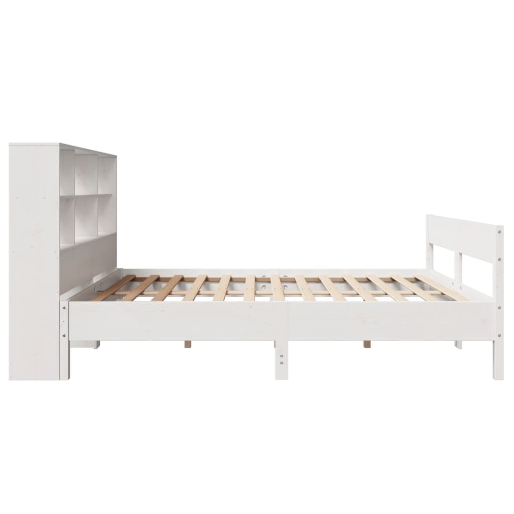 Letto Libreria senza Materasso Bianco 140x200 cm Legno di Pino - homemem39