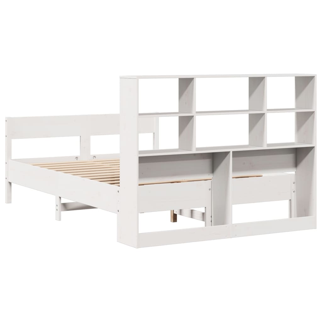 Letto Libreria senza Materasso Bianco 120x200 cm Legno di Pino - homemem39