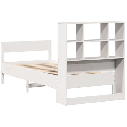 Letto Libreria senza Materasso Bianca 90x200 cm Legno di Pino