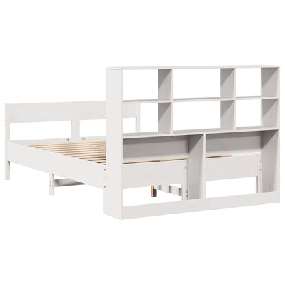 Letto Libreria senza Materasso Bianco 140x190 cm Legno di Pino - homemem39