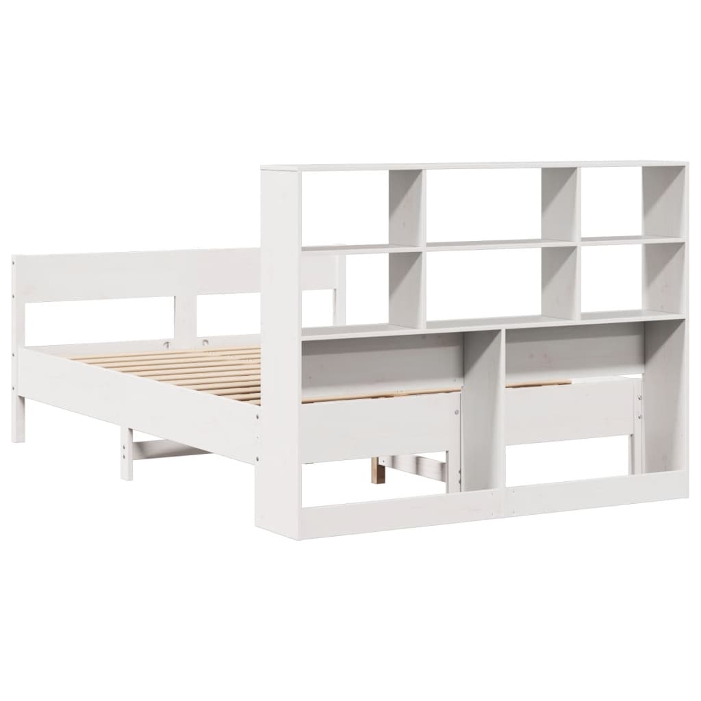 Letto Libreria senza Materasso Bianco 120x190 cm Legno di Pino - homemem39