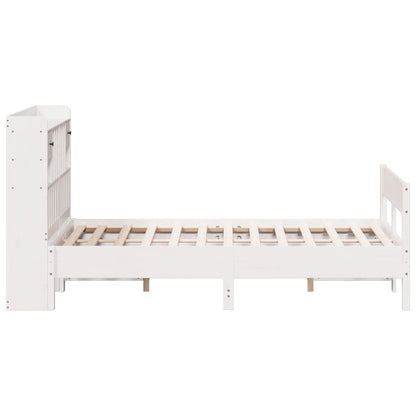 Letto Libreria senza Materasso Bianco 150x200 cm Legno di Pino - homemem39