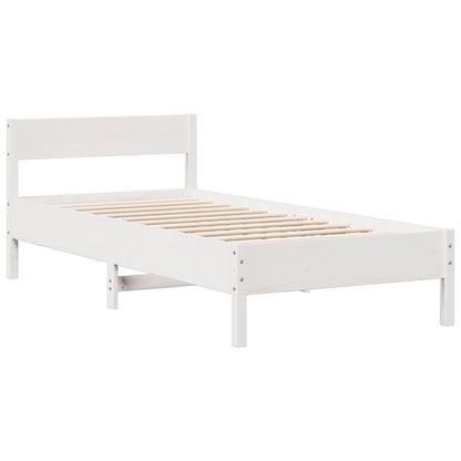 Letto Libreria senza Materasso Bianca 90x200 cm Legno di Pino - homemem39