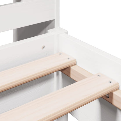 Letto Libreria senza Materasso Bianca 90x200 cm Legno di Pino - homemem39