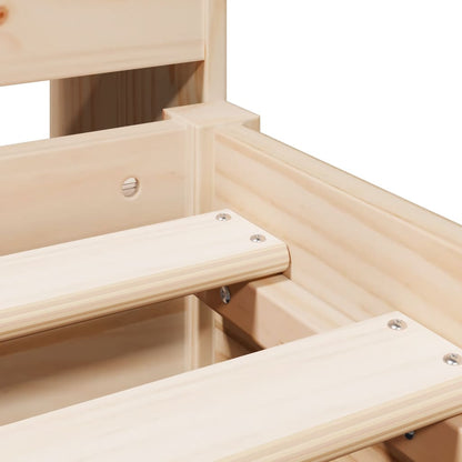 Letto Libreria senza Materasso 140x190 cm in Legno di Pino - homemem39