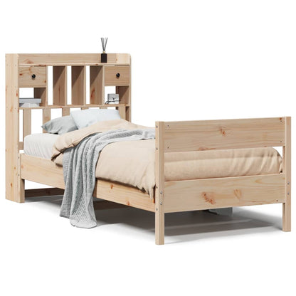 Letto Libreria senza Materasso 90x190 cm Legno Massello Pino