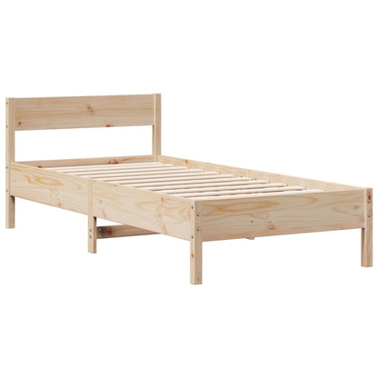 Letto Libreria senza Materasso 90x190 cm Legno Massello Pino