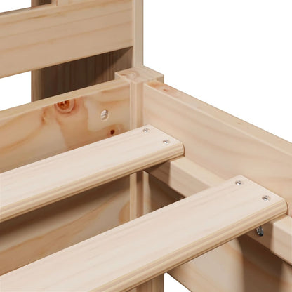 Letto Libreria senza Materasso 90x190 cm Legno Massello Pino