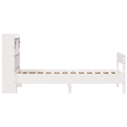 Letto Libreria senza Materasso Bianco 90x190 cm Massello Pino - homemem39