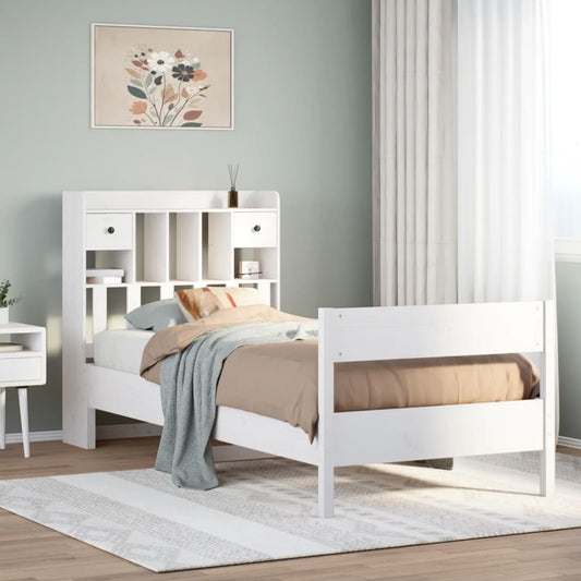 Letto con Libreria senza Materasso 75x190 cm in Legno Pino - homemem39