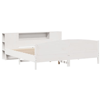 Letto Libreria senza Materasso Bianco 200x200 cm Legno di Pino - homemem39
