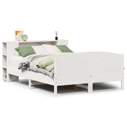 Letto Libreria senza Materasso Bianco 160x200 cm Legno di Pino - homemem39