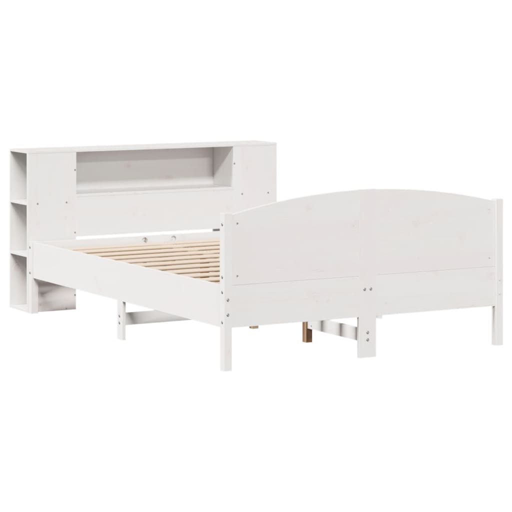 Letto Libreria senza Materasso Bianco 120x200 cm Legno di Pino - homemem39