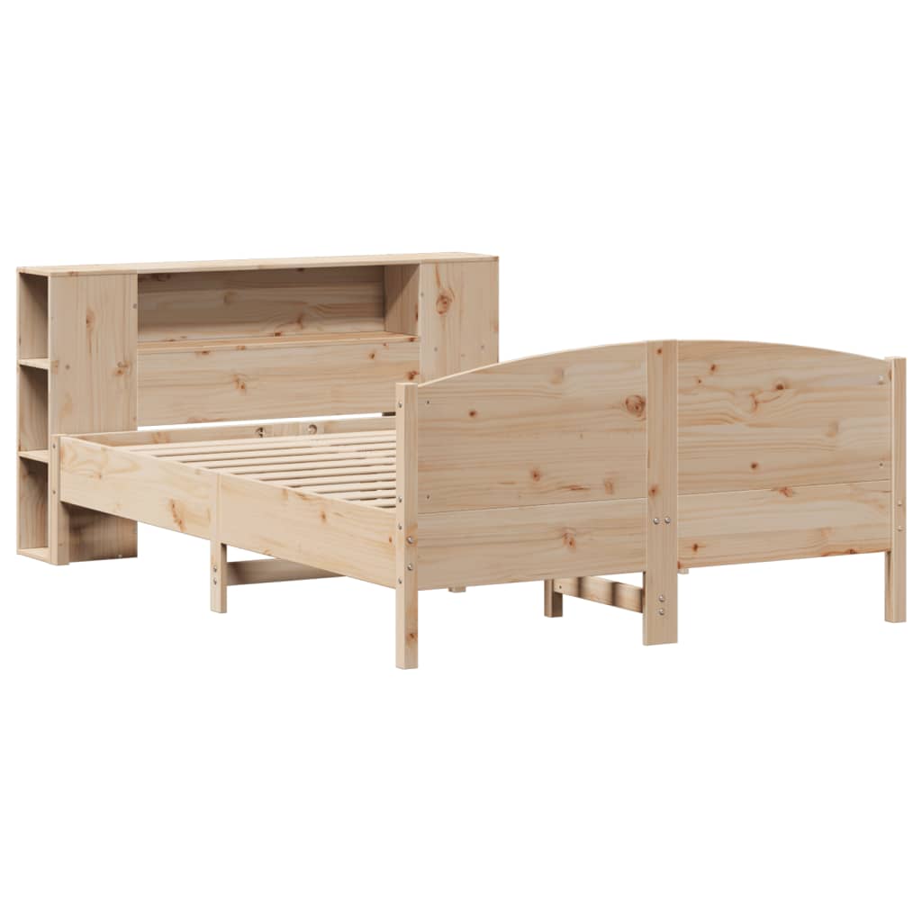 Letto Libreria senza Materasso 135x190 cm in Legno di Pino - homemem39