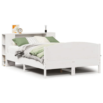 Letto Libreria senza Materasso Bianco 135x190 cm Legno di Pino - homemem39