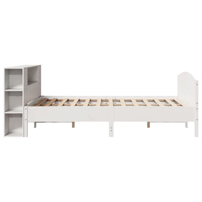 Letto Libreria senza Materasso Bianco 135x190 cm Legno di Pino - homemem39