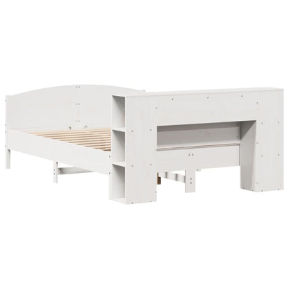Letto Libreria senza Materasso Bianco 135x190 cm Legno di Pino - homemem39