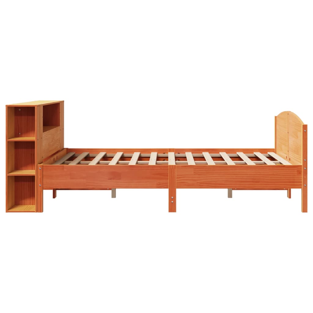Letto Libreria senza Materasso Marrone Cera 120x190 cm in Pino - homemem39