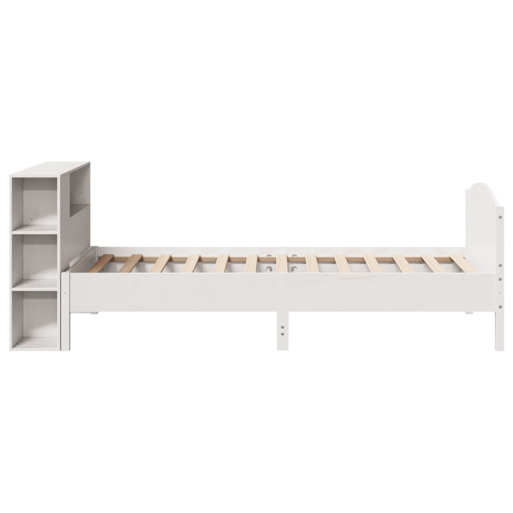 Letto Libreria senza Materasso Bianco 100x200 cm Legno di Pino - homemem39