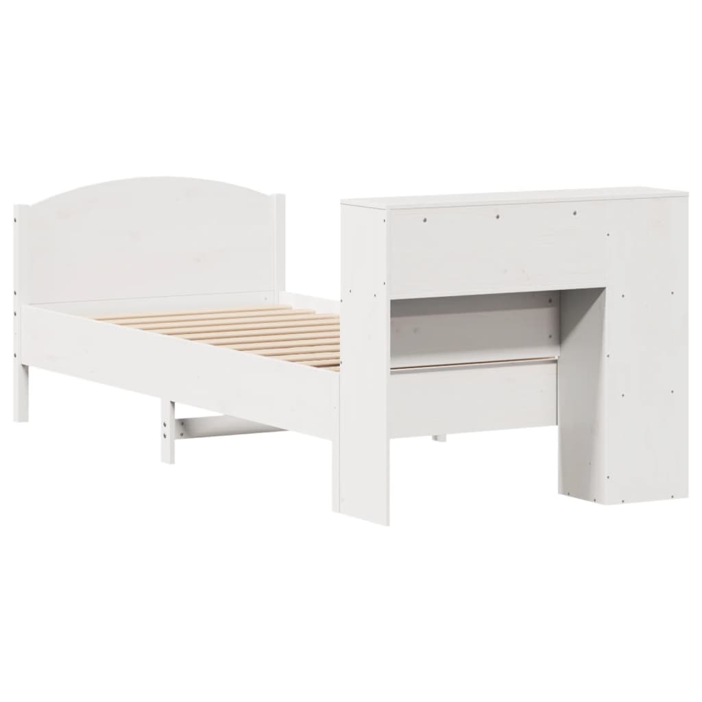 Letto Libreria senza Materasso Bianco 100x200 cm Legno di Pino - homemem39