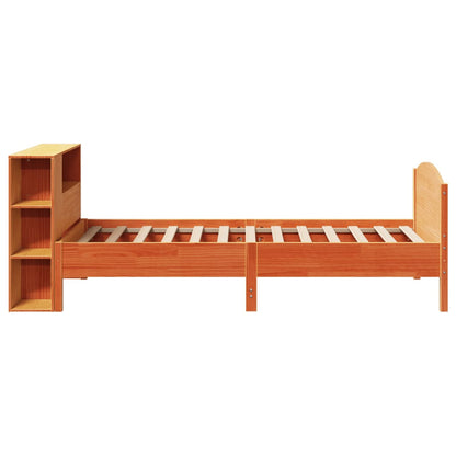 Letto Libreria senza Materasso Marrone Cera 100x200 cm in Pino - homemem39