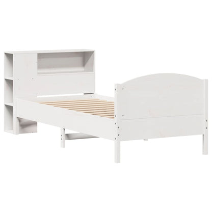 Letto Libreria senza Materasso Bianca 90x200 cm Legno di Pino