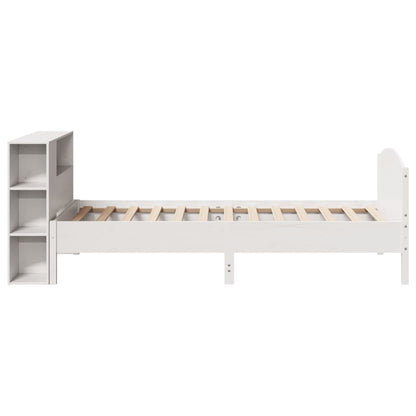 Letto Libreria senza Materasso Bianca 90x200 cm Legno di Pino