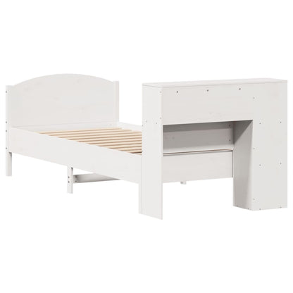 Letto Libreria senza Materasso Bianca 90x200 cm Legno di Pino