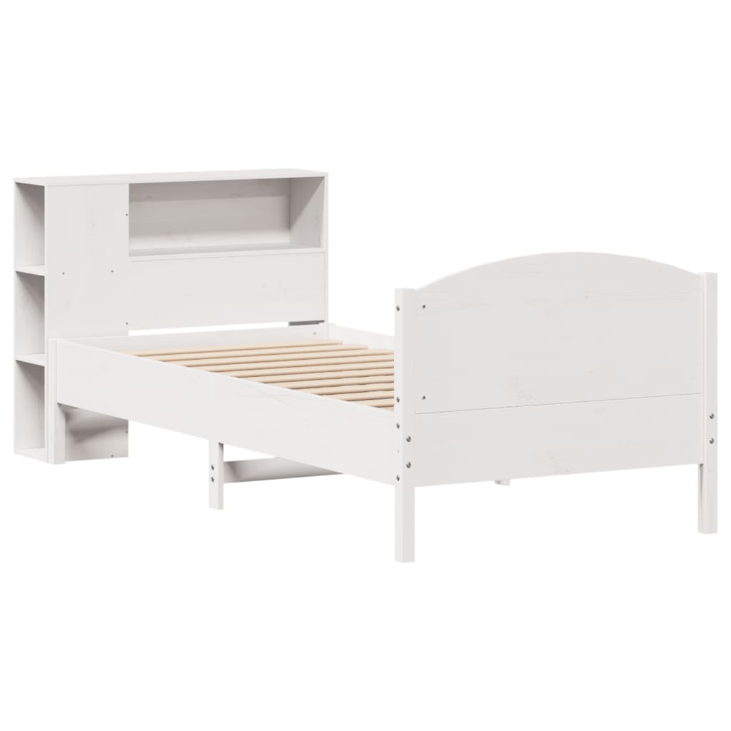 Letto con Libreria senza Materasso 75x190 cm in Legno Pino - homemem39