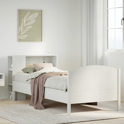 Letto con Libreria senza Materasso 75x190 cm in Legno Pino - homemem39