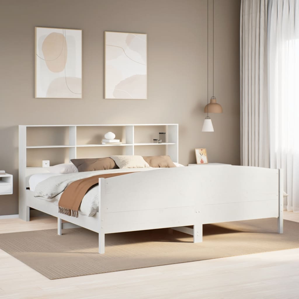 Giroletto con Libreria senza Materasso 180x200 cm in Legno Pino - homemem39